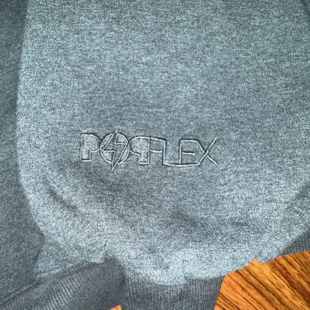 Popflex Ooey Gooey Grey Pull-On Snap Half Zip Sweatshirt - XXS/XS (runs big) - Picture 6 of 8